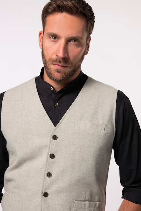 JP 1880 Tweed-Weste, Tracht, Wollmix, Salt&Pepper Muster, Strick-Rücken