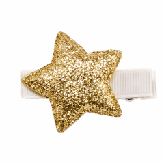 Babysløyfe Metallic Gold star glitter - Den lille prikken - Rumpetroll
