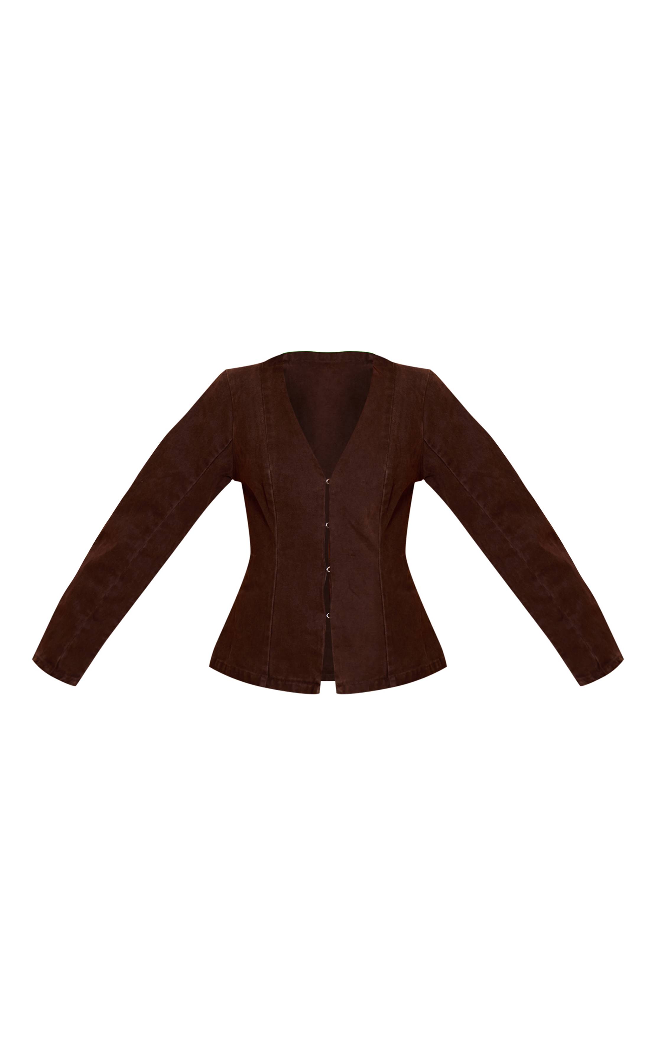 Chocolat Blazer En Denim À Manches Cocon
