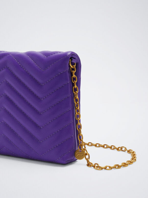 Bolsa de ombro acolchoada - Roxa