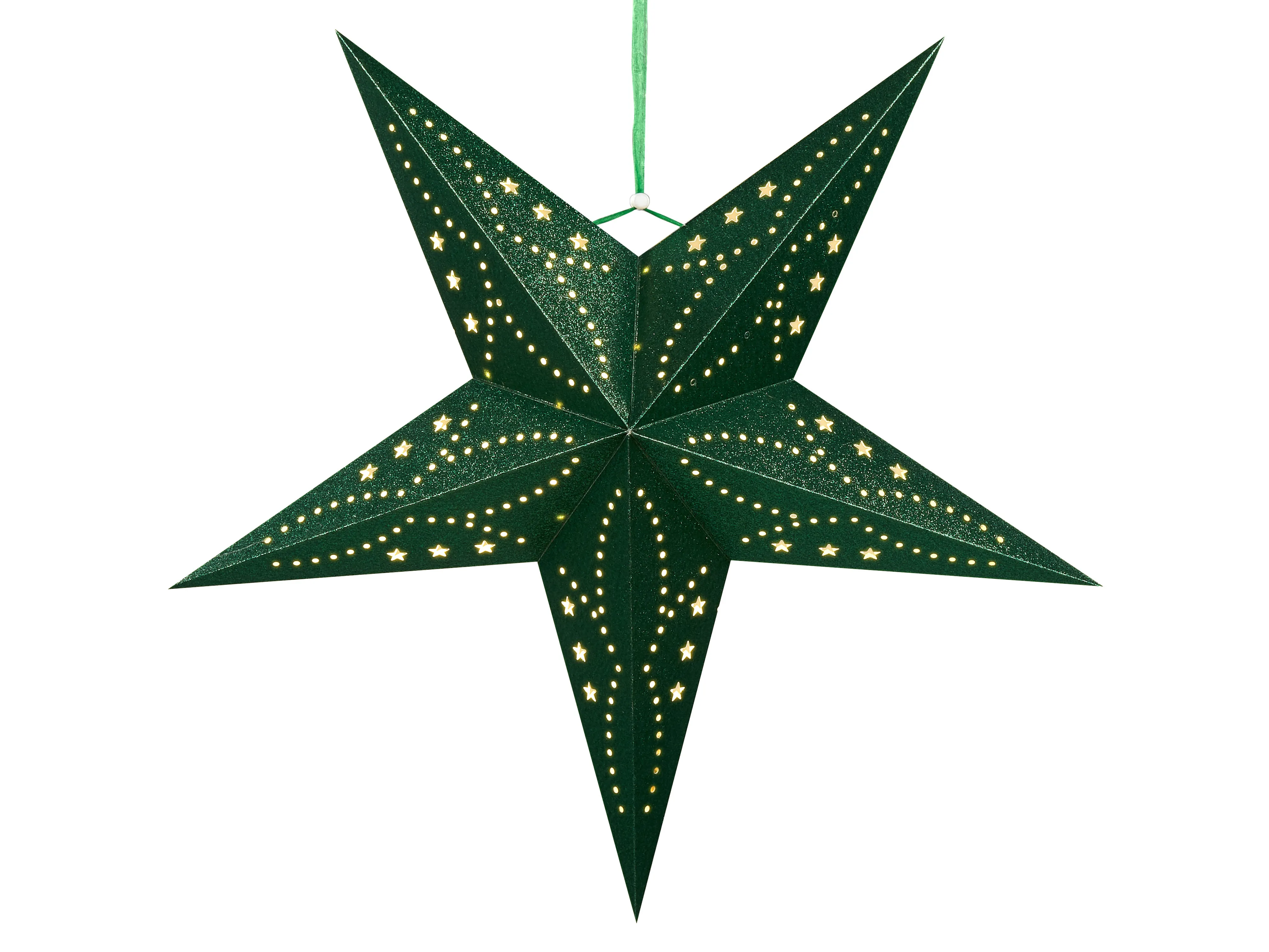 Set van 2 hangende decoraties LED MOTTI Ster 60 cm Smaragdgroen