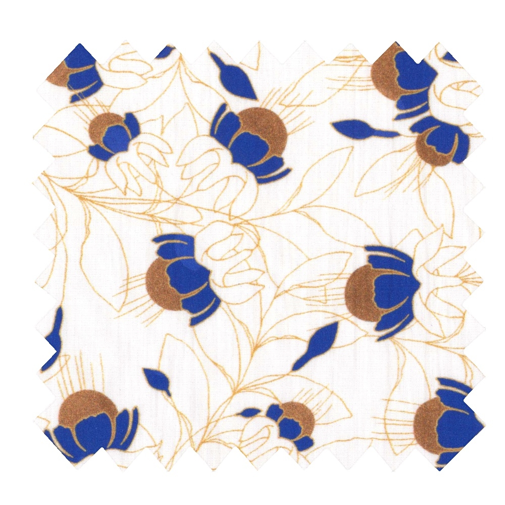 Coupon Tissu 50 Cm Ex2301 Clochettes Enchantées Cobalt