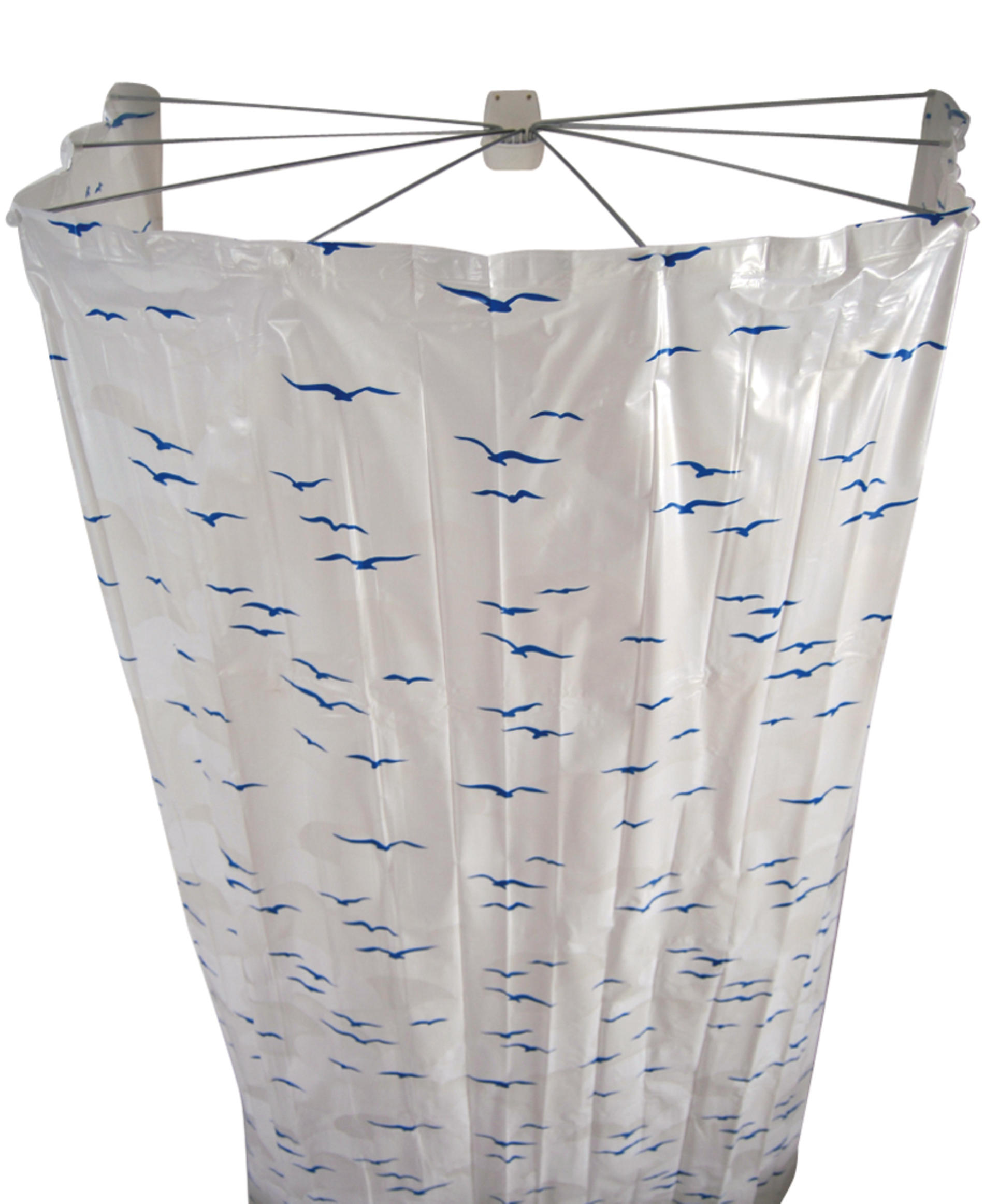 Duschfaltkabine Ombrella Sylt Weiß-blau