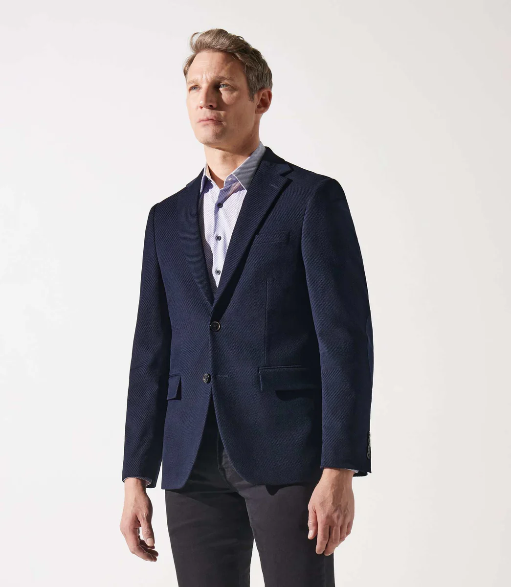 Veste en velours armuré marine