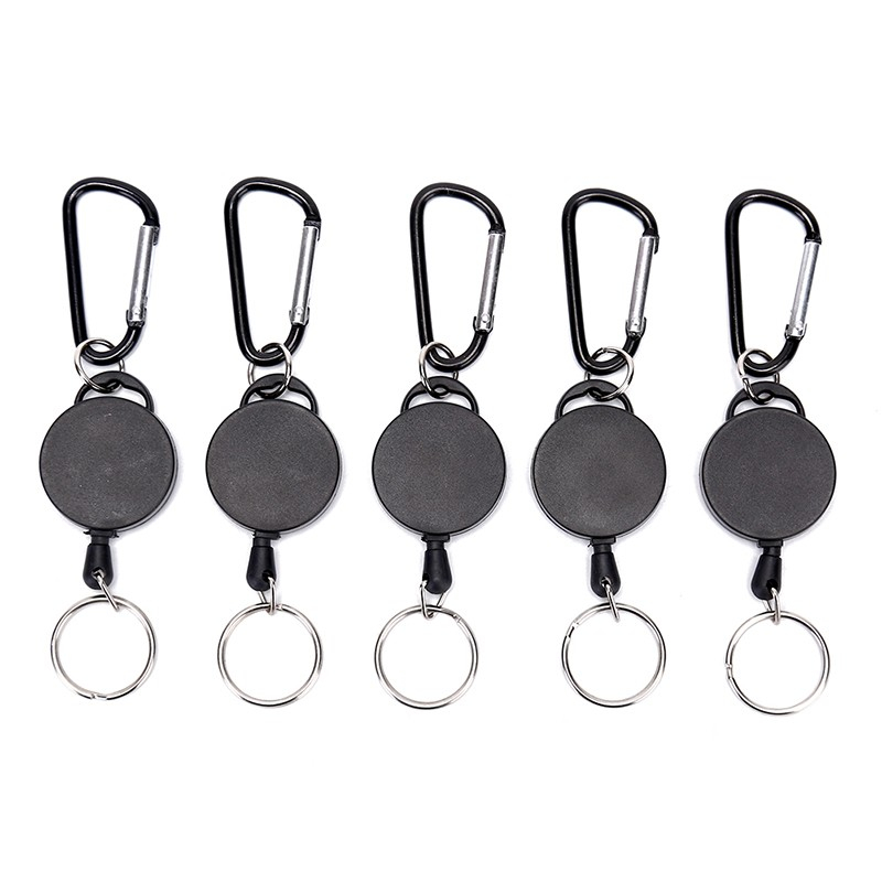 (5er Set) Anti-Lost Key-Bak Karabiner Haken Schlüsselanhänger    Schlüsselring - Schwarz