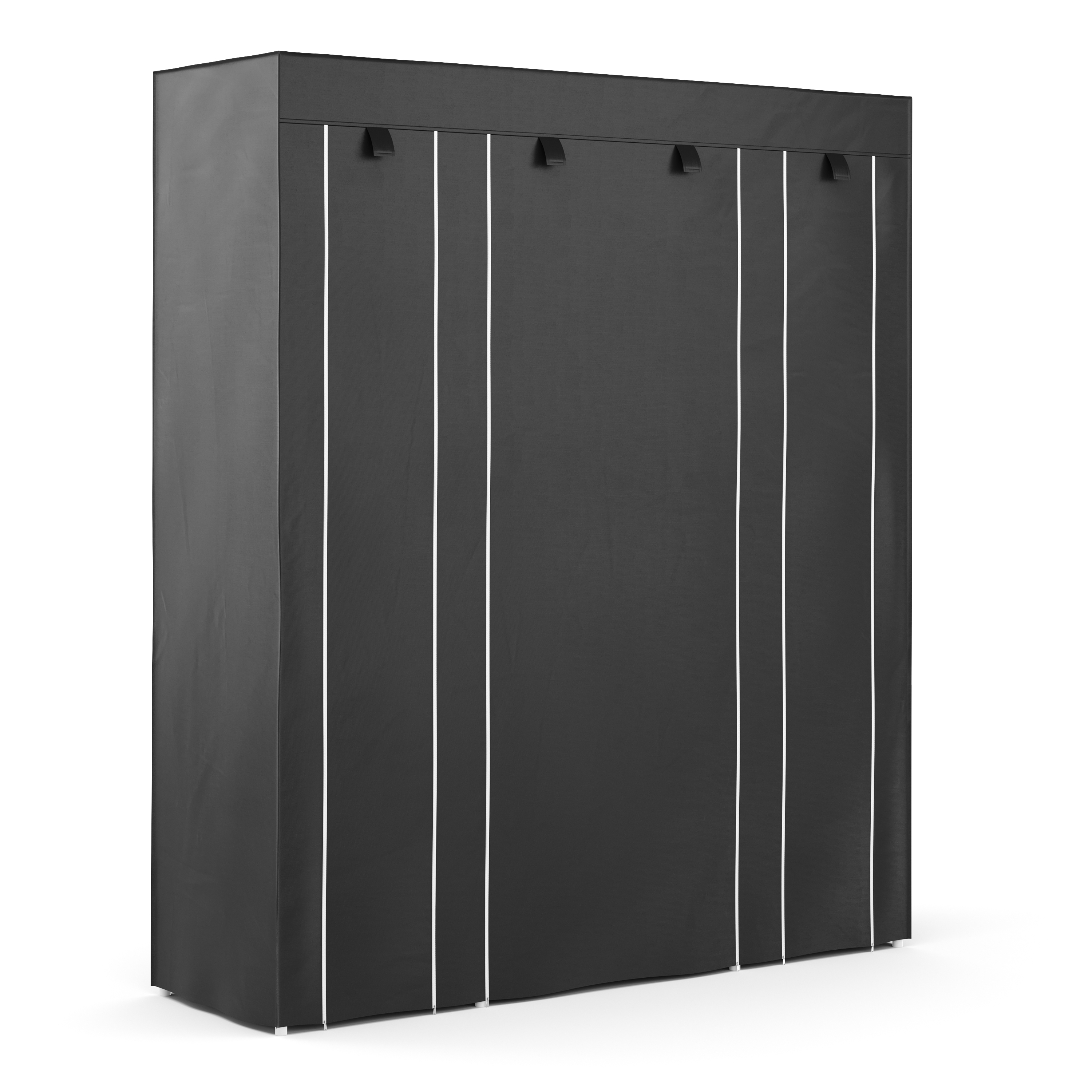 Faltschrank mit rollbaren Türen 150 x 175 cm schwarz