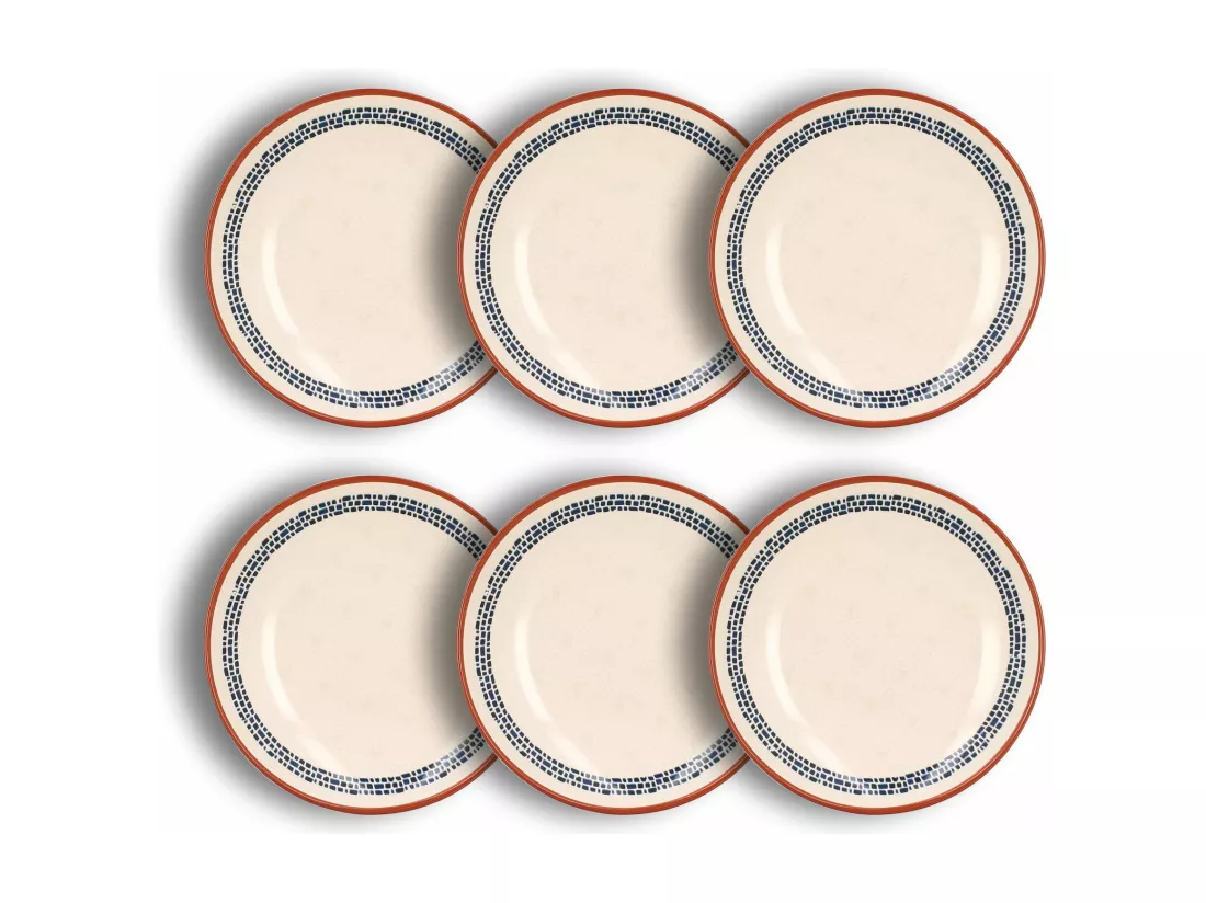 Novastyl - Lot 6 Assiettes Creuses Amatxi 21cm En Faience Blanc