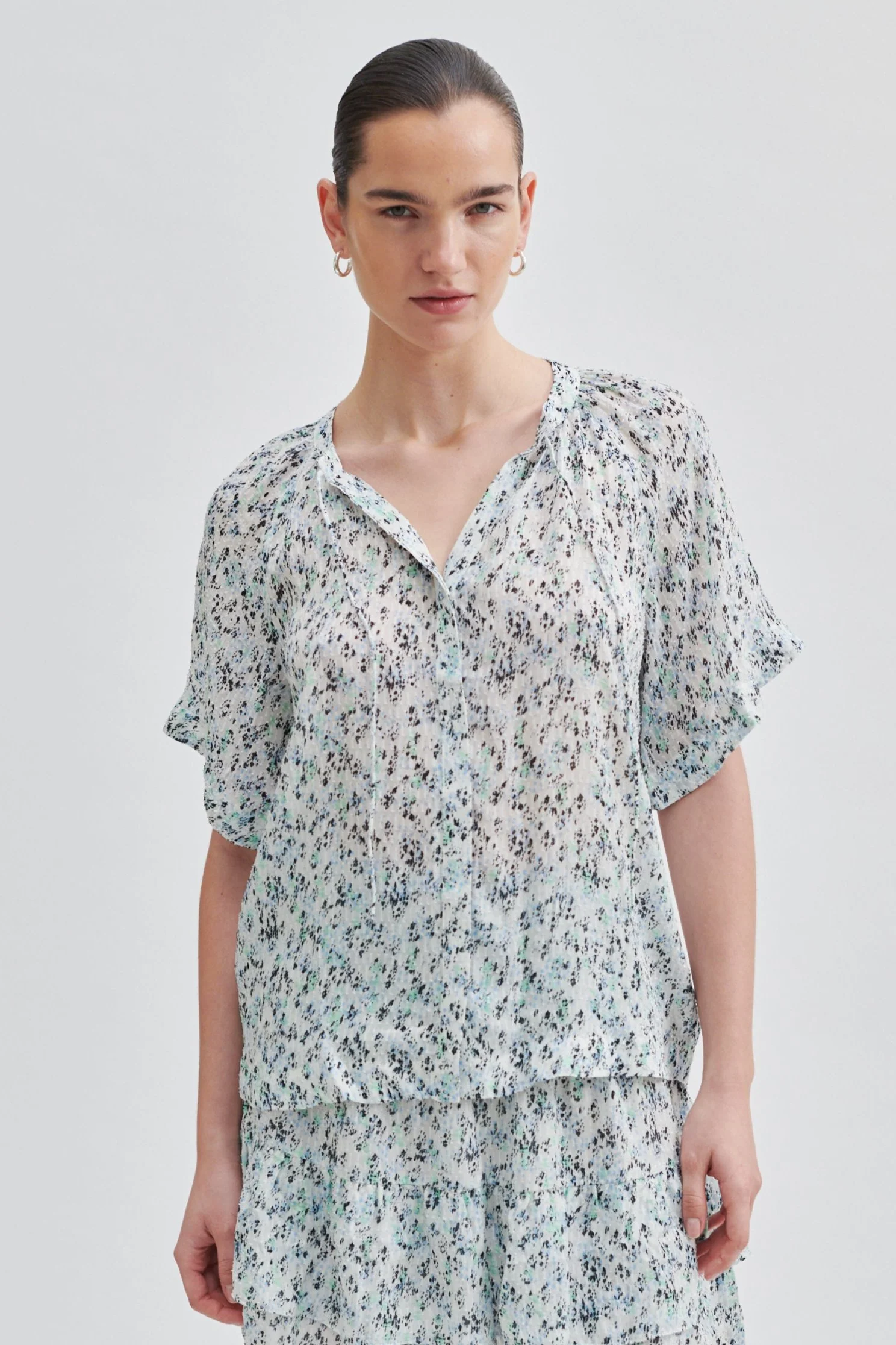 Second Female  Elle bluse - Alaska Blue