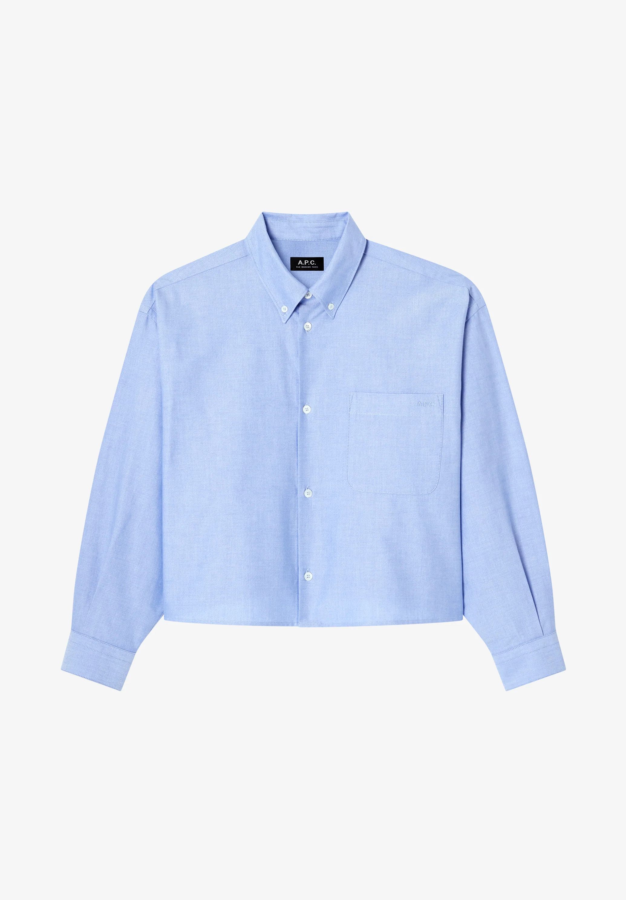 Chemise courte en oxford bleu clair - Bleu clair
