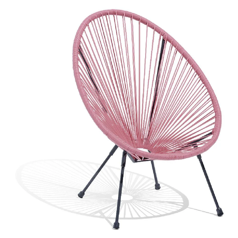 Fauteuil de jardin enfant métal et fil de résine Urban rose