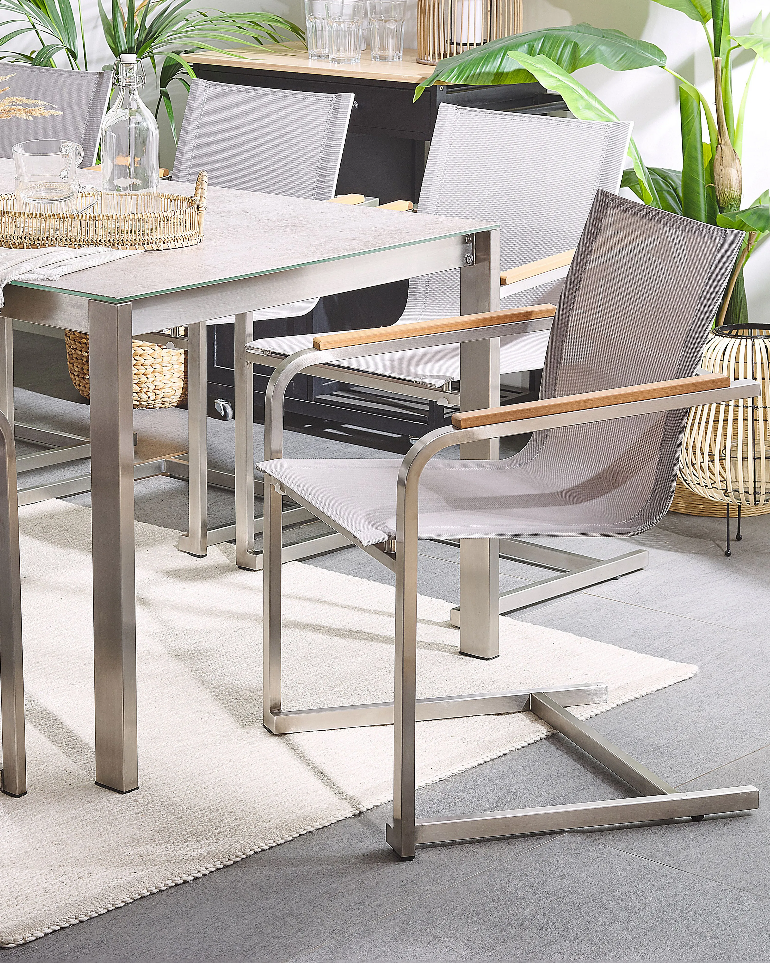 Set van 4 tuinstoelen COSOLETO Roestvrij staal Beige