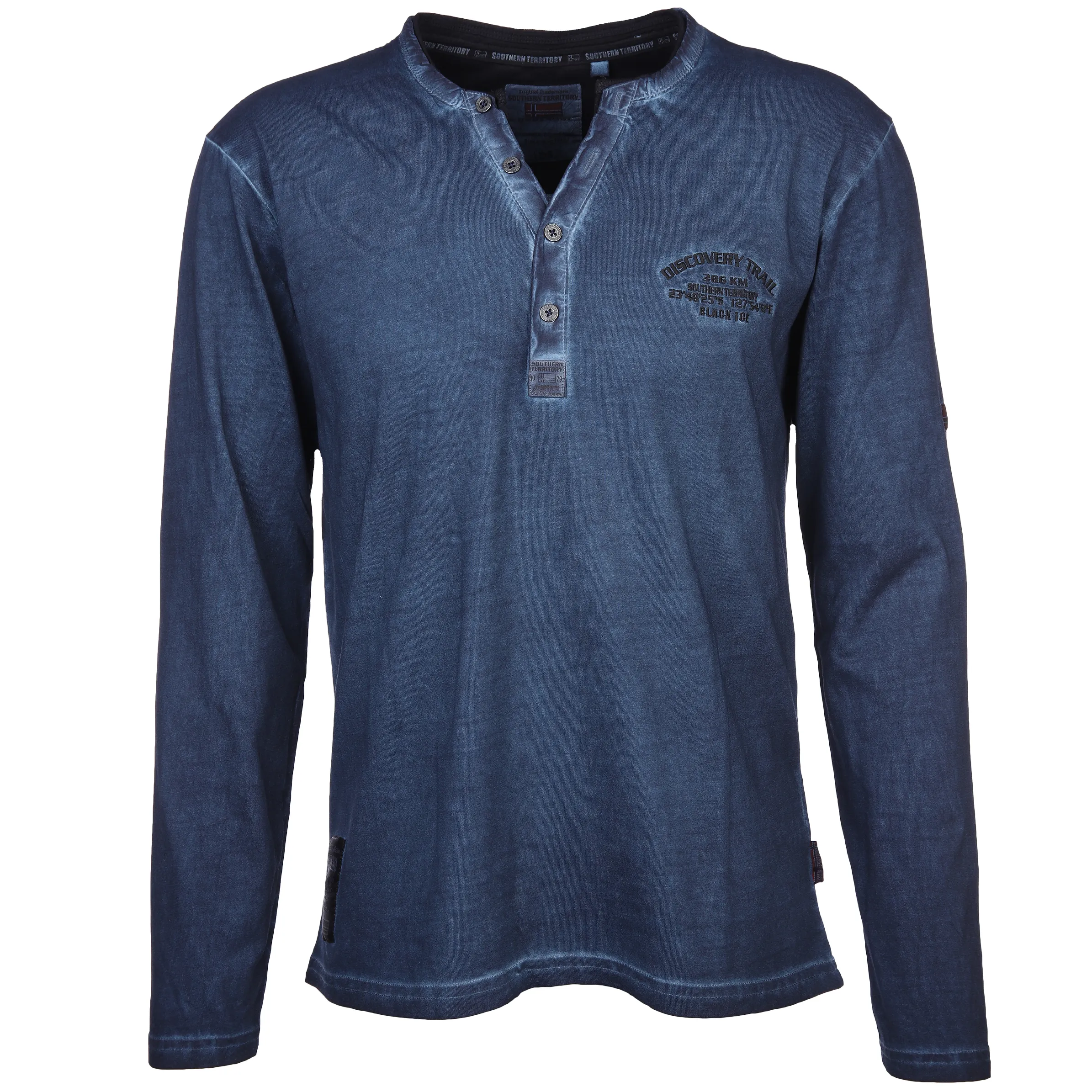 Herren Henleyshirt mit Stickerei