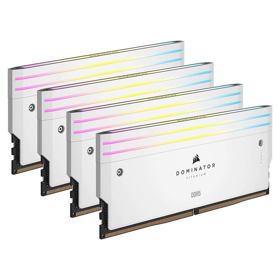 Corsair Dominator Titanium RGB White - 4 x 16 Go (64 Go) - DDR5 6400 MHz - CL32