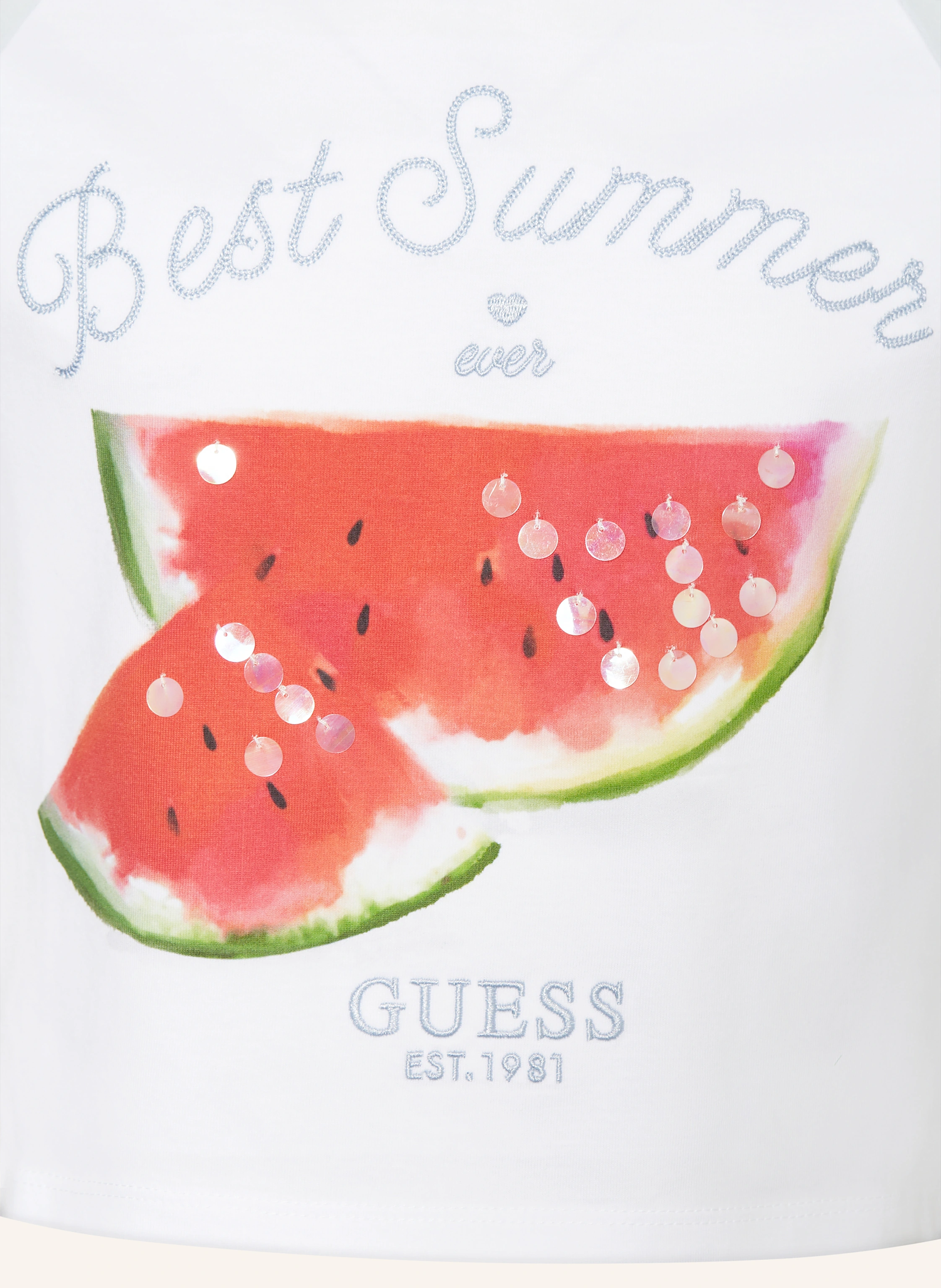 GUESS Cropped-Shirt mit Pailletten
