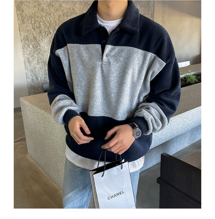 MRCYC - Sweatshirt met lange mouwen en gestreepte polokraag