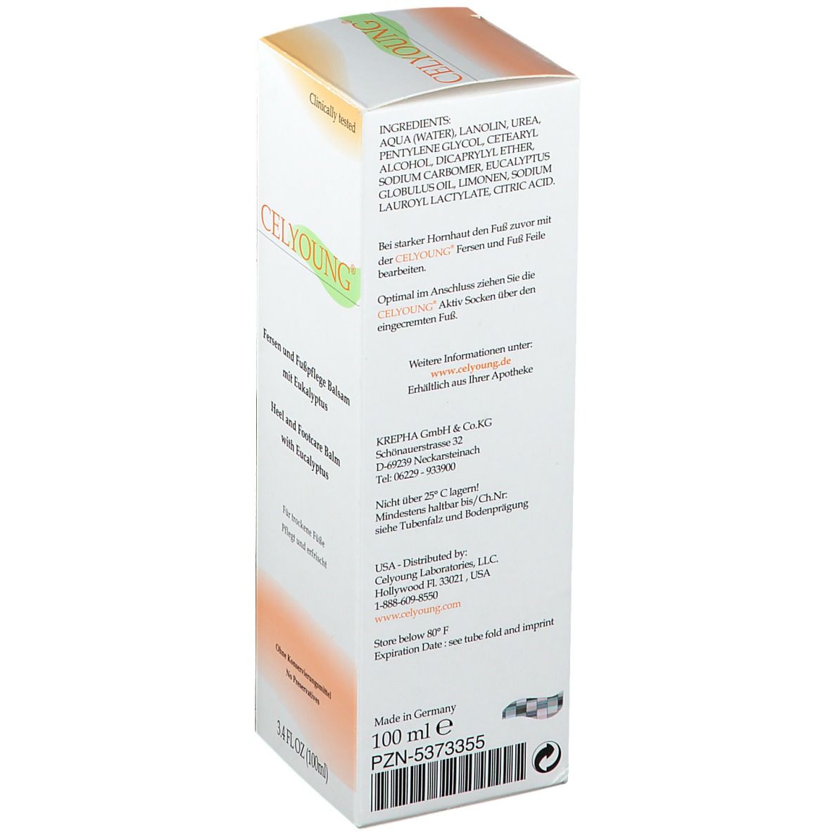 CELYOUNG® Fersen und Fußpflege Balsam mit Eukalyptus
