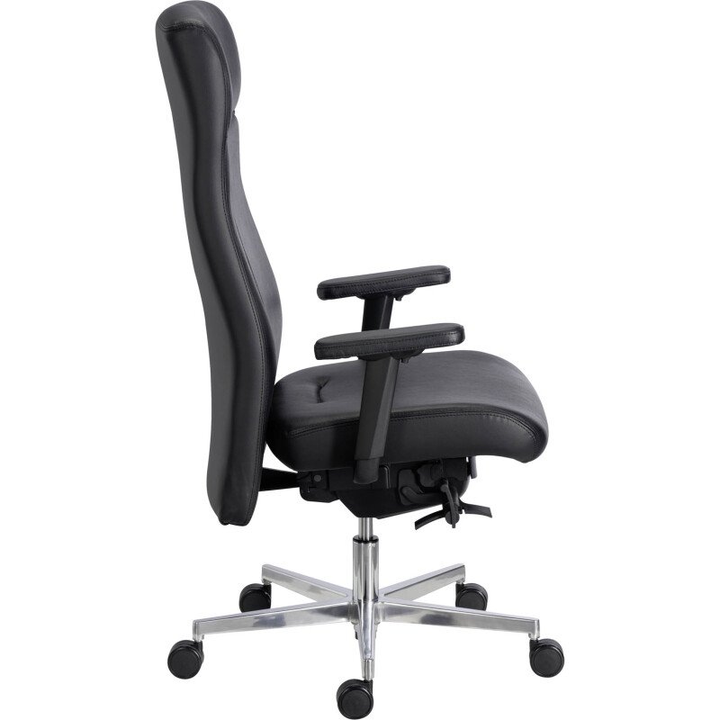 Fauteuil de bureau Tera Sitness cuir - avec accoudoirs - Mécanisme Synchrone - Pied aluminium