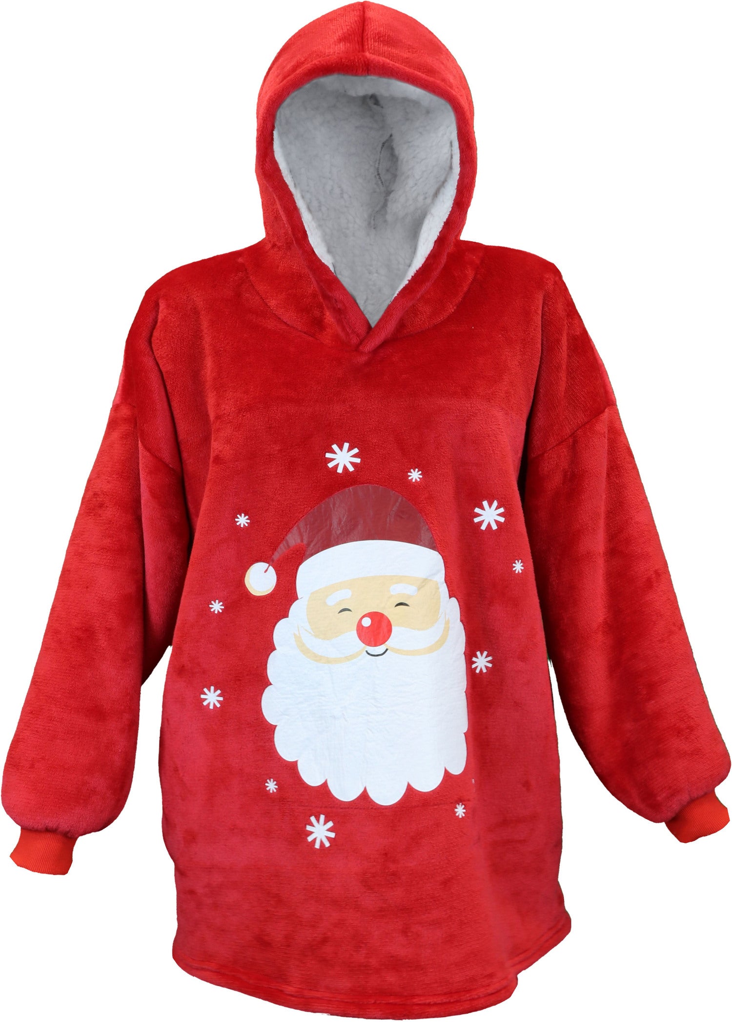 Unique Living hoodie Manon rood kerstman onesize