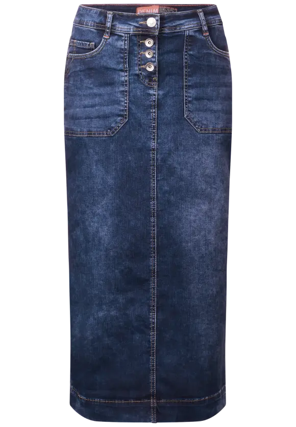 Maxi Jeansrock - mid blue wash