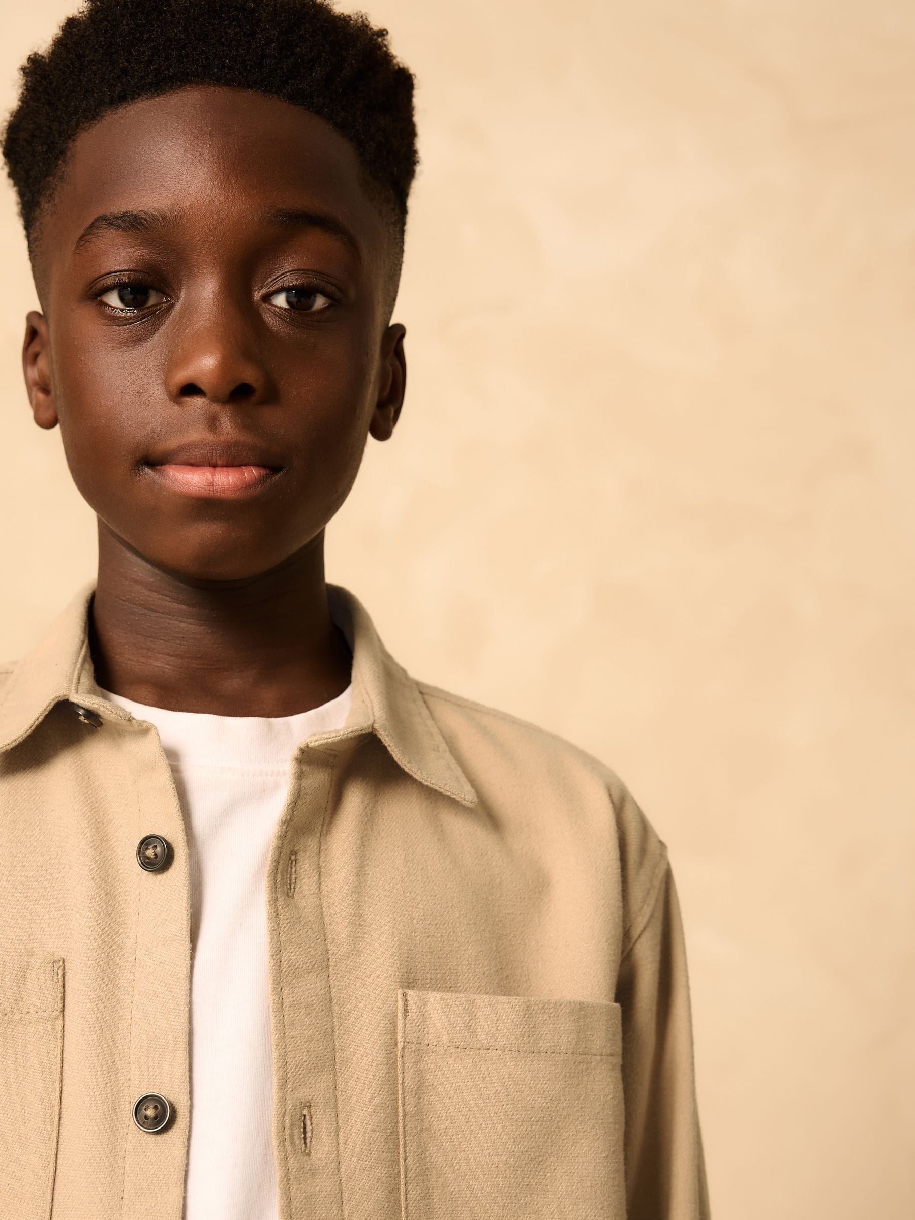 Pastelgeel - Geborsteld overshirt (3-16jr)