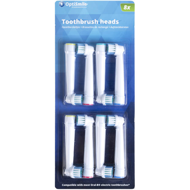OptiSmile opzetborstels 8st wit - geschikt voor Oral-B