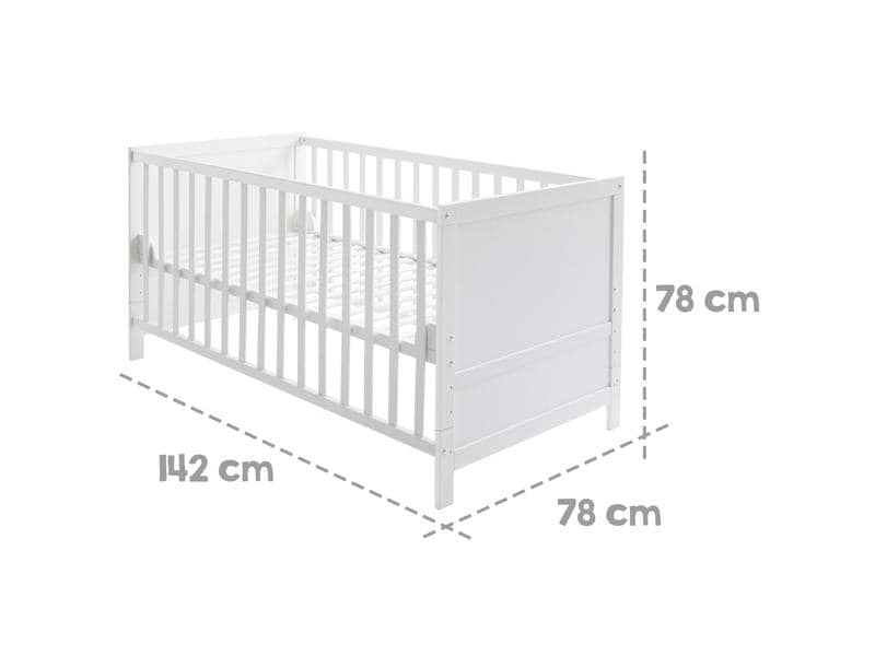 roba Babybett Komplettset Sternenzauber weiss 70 x 140 cm Kombi-Kinderbett umbaubar