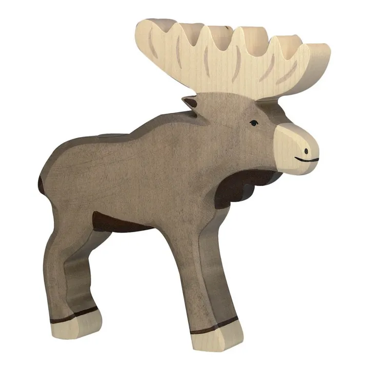 Holztiger Figurine en bois wapiti