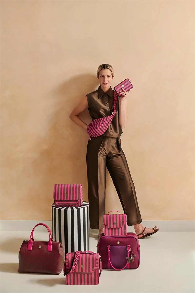 Pip Studio Frances Cross Body Bag Medium Stripe Pink