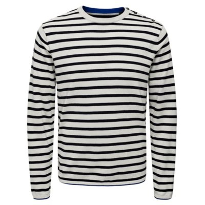 Sweatshirt homme Onskalby Reg 12 Stripe Knit Noos ONLY AND SONS