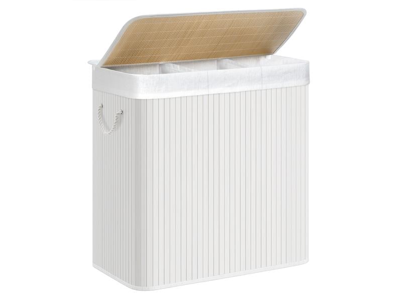Songmics Wäschekorb  mit Deckel 150 l, Weiss Wäschesammler