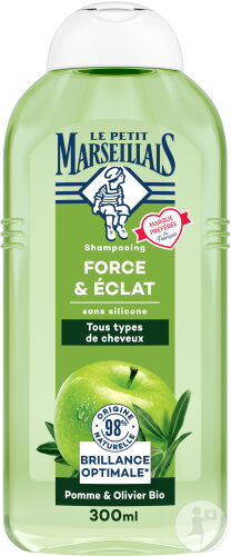 Le Petit Marseillais Shampoing Force & Éclat Pomme Et Olivier Bio Flacon 300ml