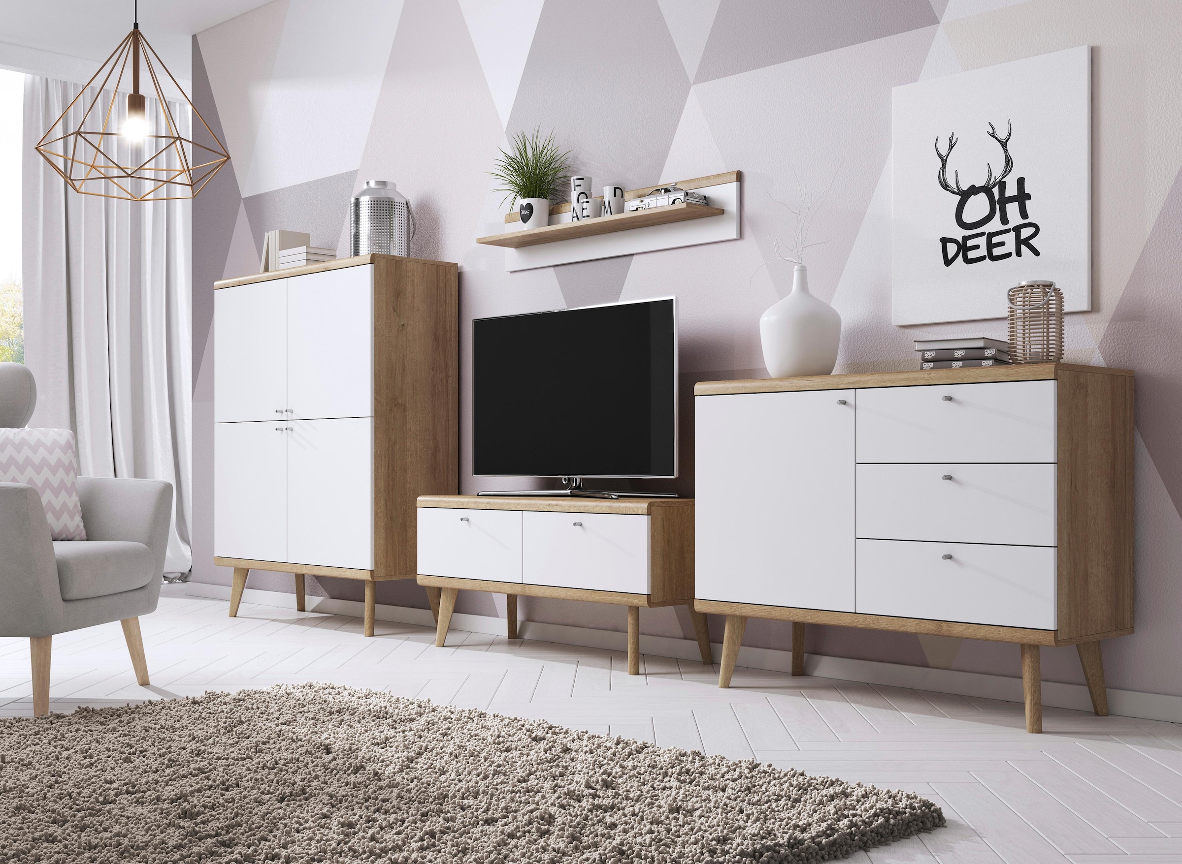 andas Sideboard »Merle« Scandi Design, Breite 107 cm