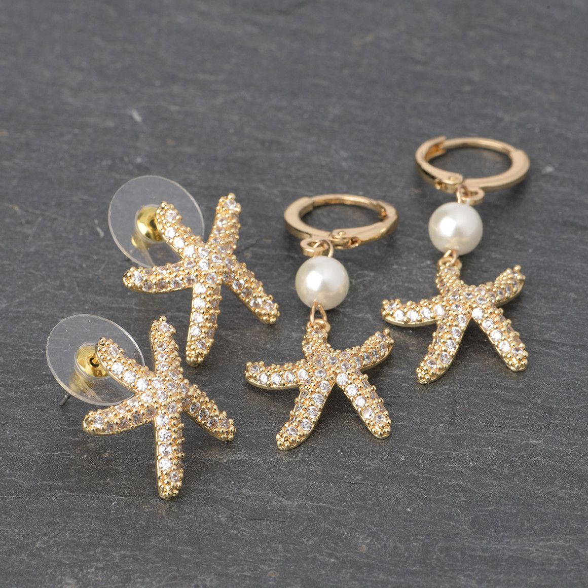 Gina Benotti Damen Ohrring Set mit Ohrsteckern und Creolen gold
