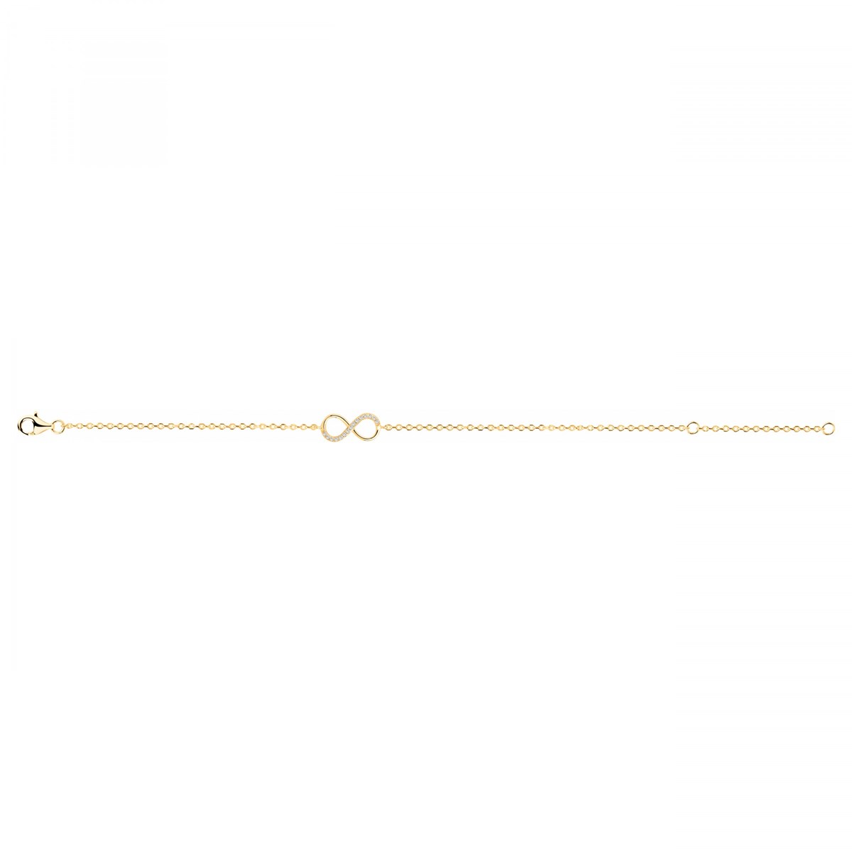 Bracelet souple en Plaqué Or avec oxyde de zirconium blanc