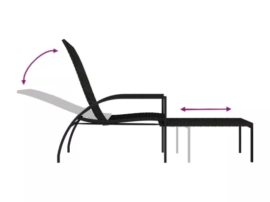 Chaises longues avec repose-pied 2 pcs Résine tressée Marron