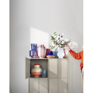 Vaas glas blauw - h45xd28cm