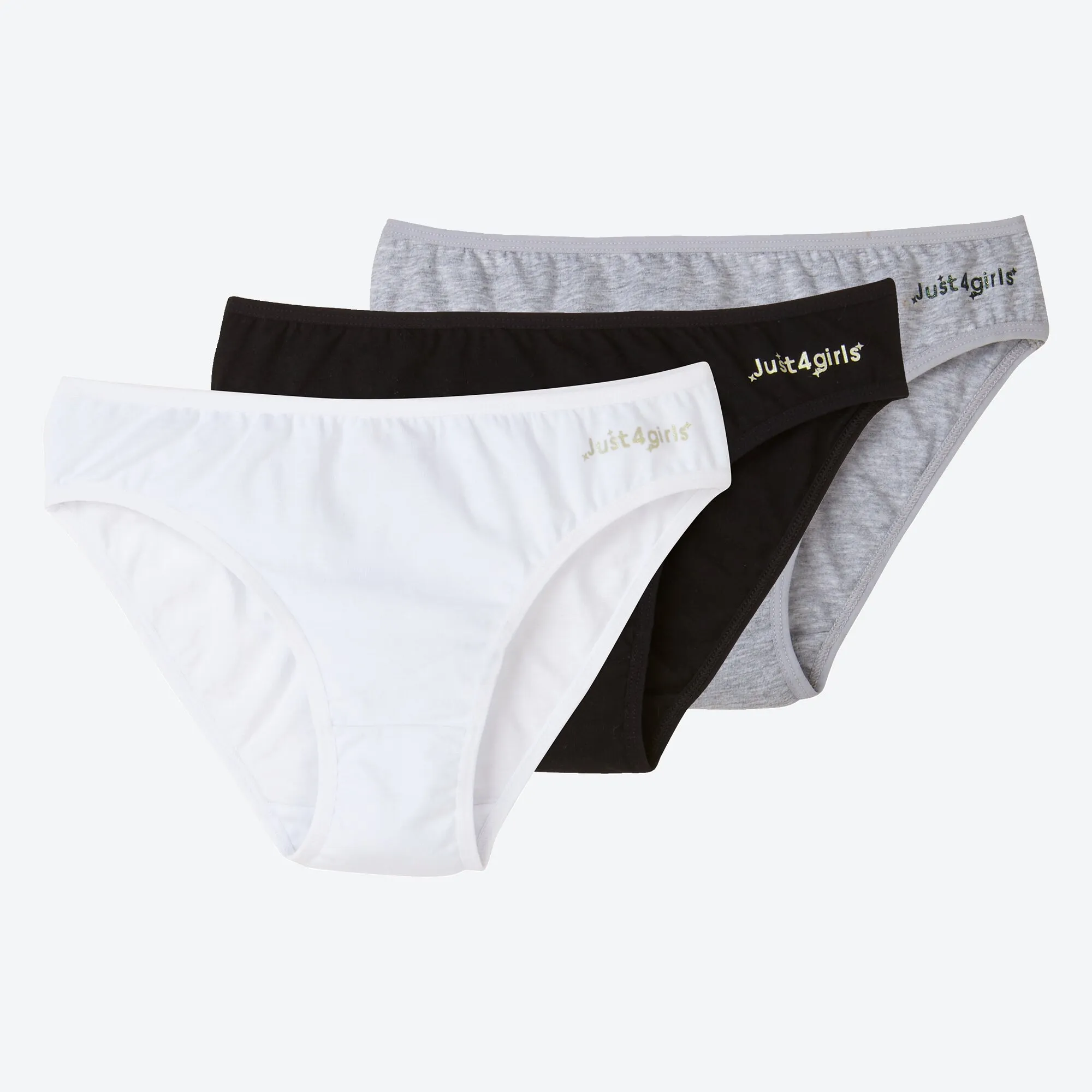Mädchen-Slip mit kleiner Aufschrift, 3er-Pack