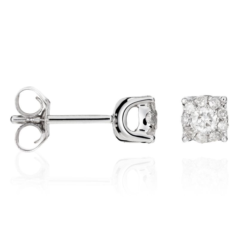 Boucles d'oreilles Or Blanc et Diamants