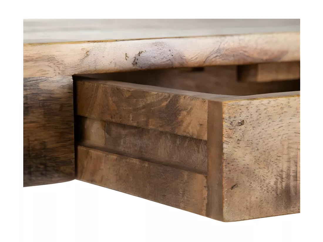 Bureau 1 tiroir Bois de Manguier/Métal - LISSAFI