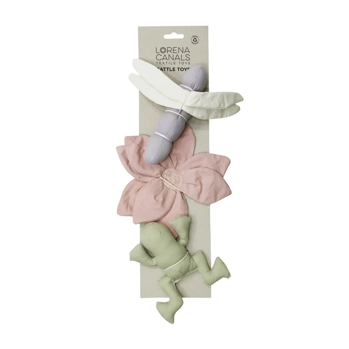 Lorena Canals - Baby Aktivitätsspielzeug, Lily Pond, grün / rose (3er-Set)