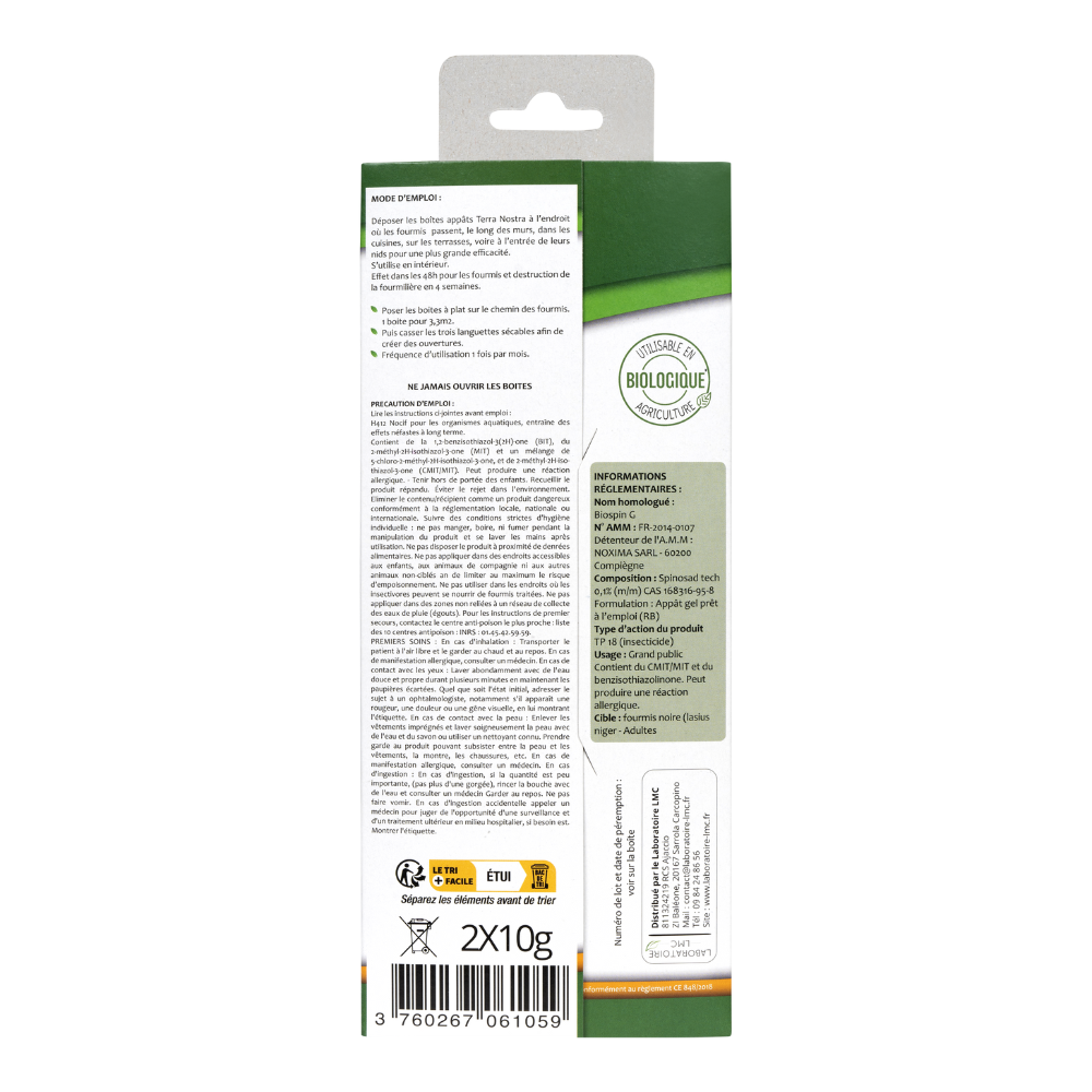Boites appât anti-fourmis spinosad - 10 gr x2