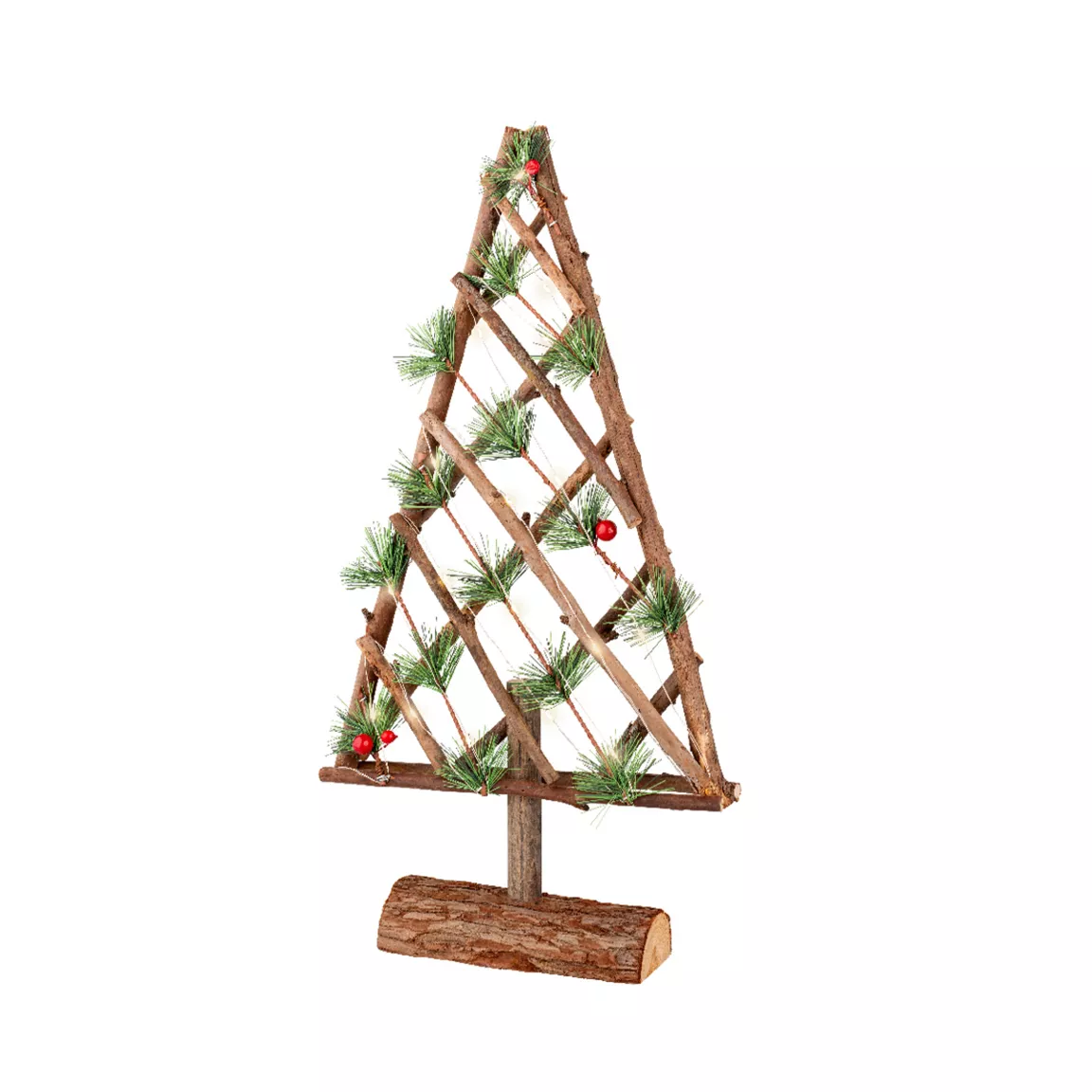 Sapin lumineux à piles 20 LED (H49 cm) Semnoz Blanc chaud