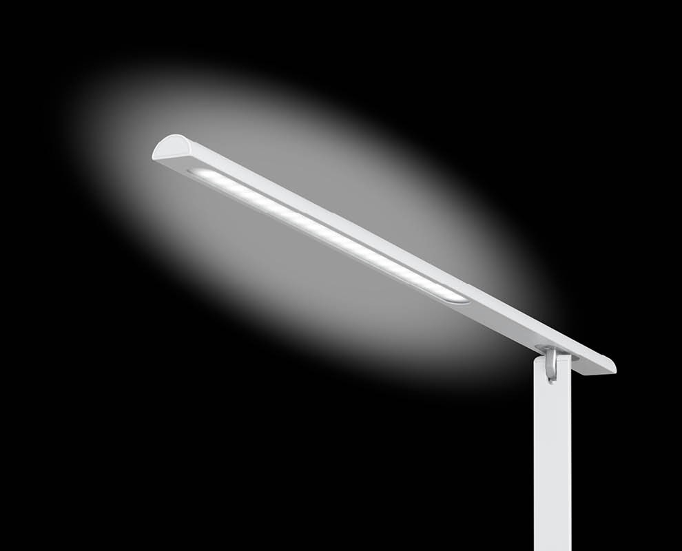 Halo LED Schreibtisch Leuchte Tisch Lampe mit Neigbarem Leuchtkopf (41-5011.002) - Weiss