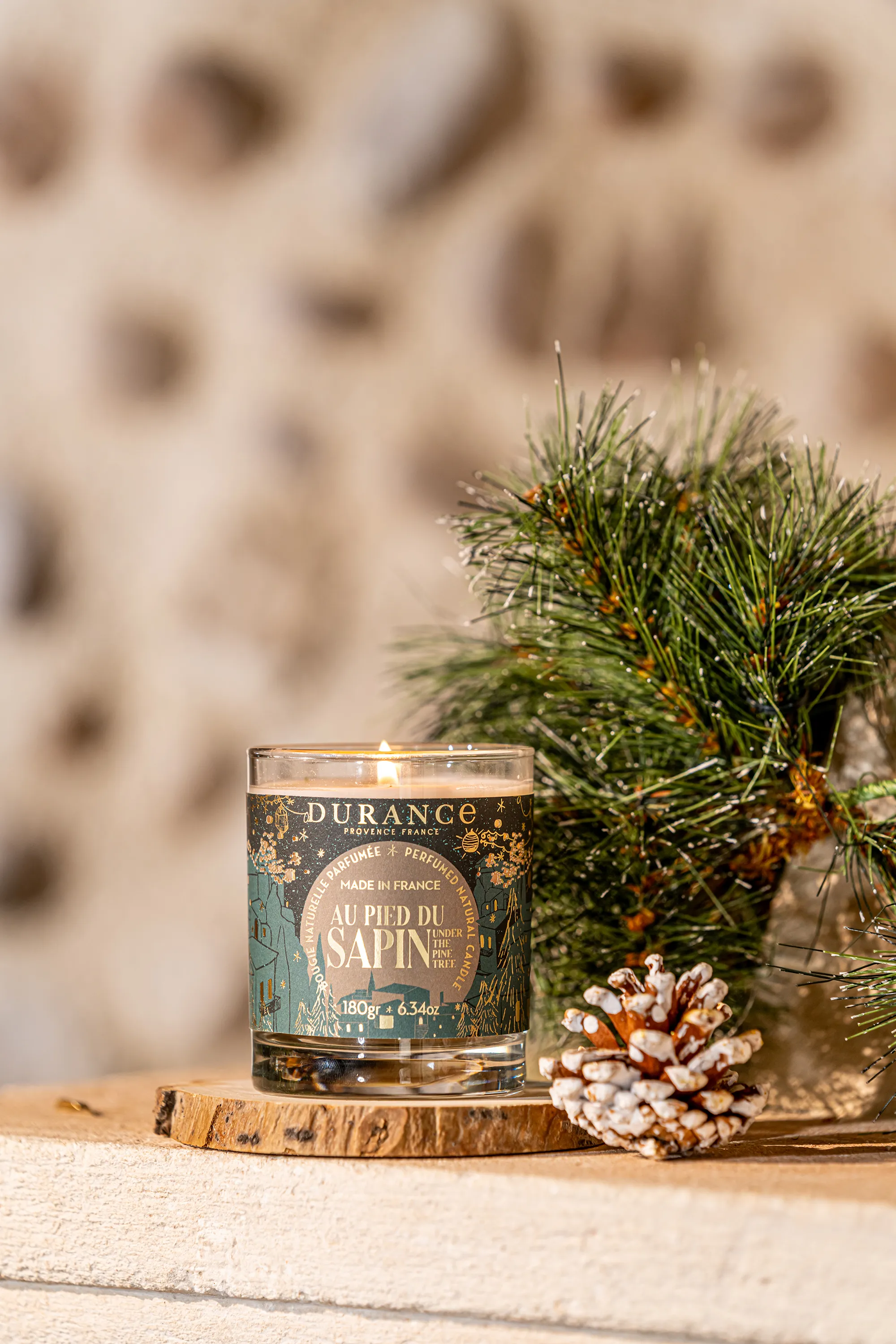 Durance Bougie naturelle parfumée Au Pied du Sapin-180 g