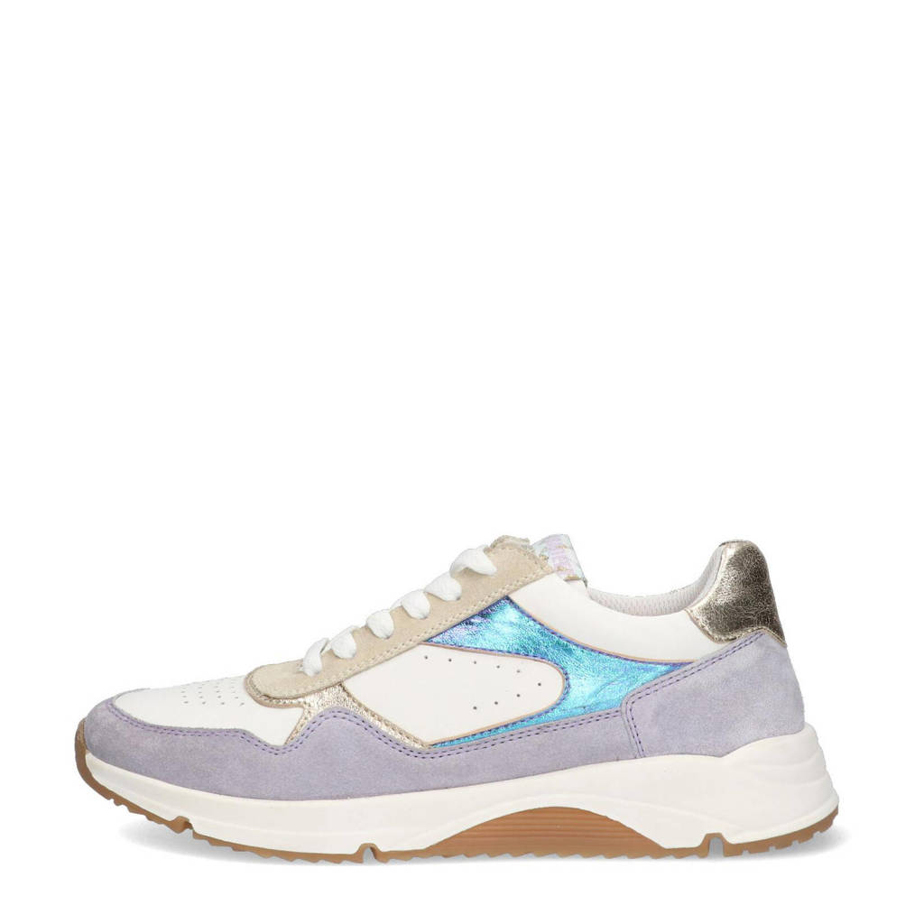 Braqeez leren sneakers lila/wit