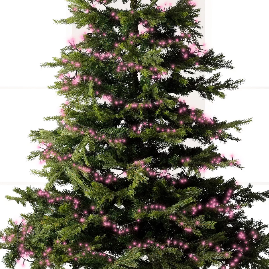 Guirlande lumineuse 11 m 500 LED câble vert Luxe Rose