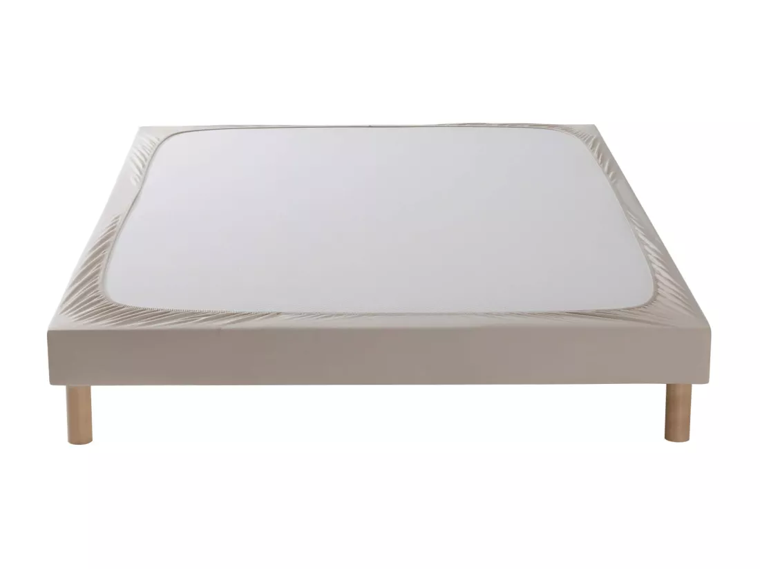 Cache-sommier coton jersey beige 120x200