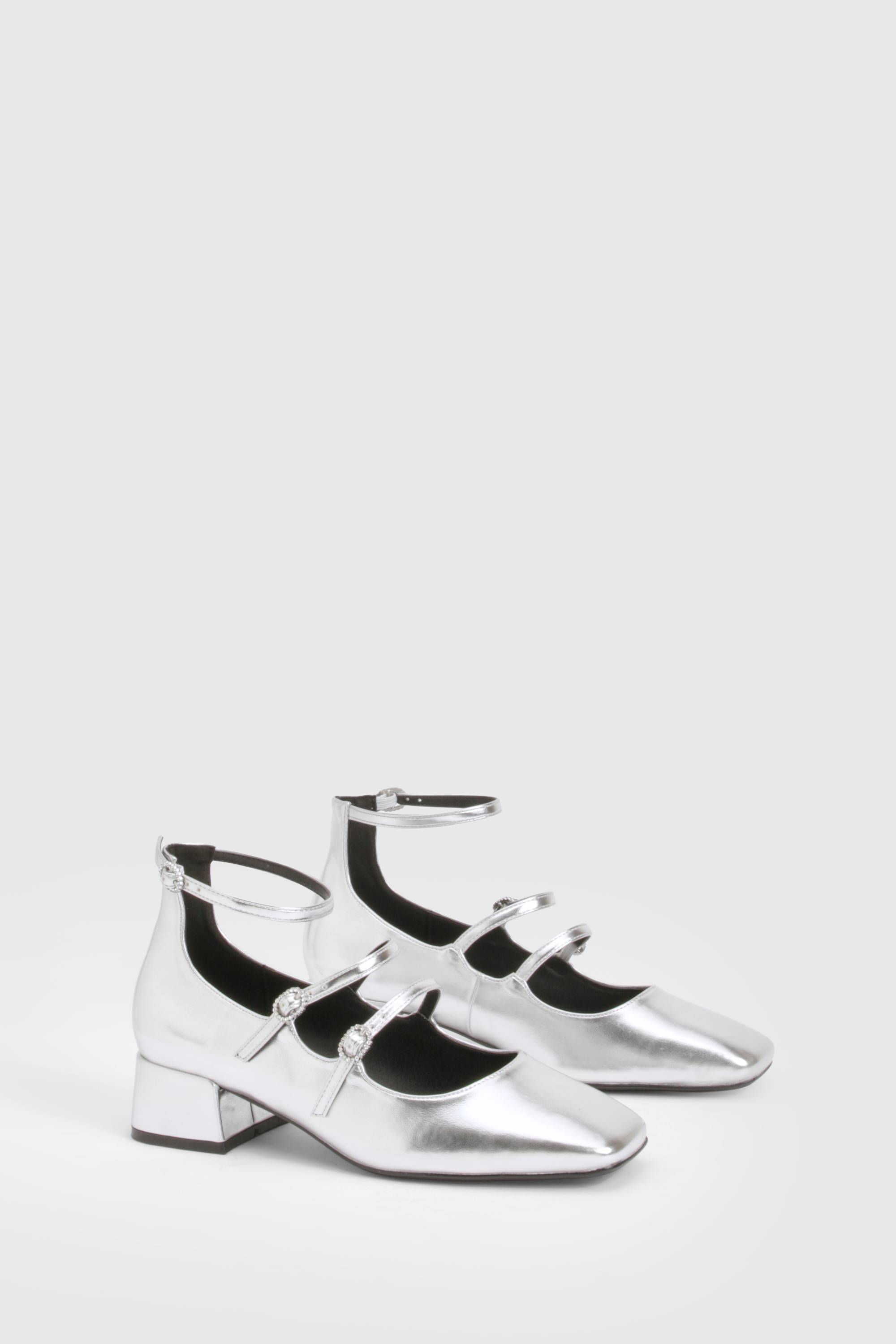 boohoo Chaussures Mary Jane à bout carré et trois brides
