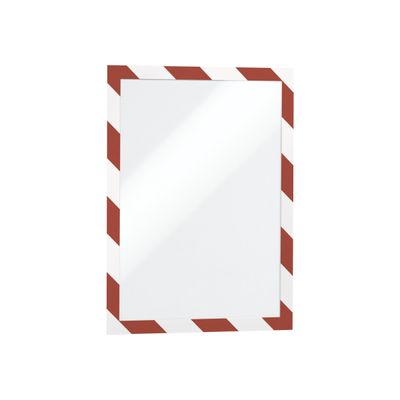Durable Duraframe Security - 2 Cadres d'affichage bicolore - A4 - rouge/blanc (encadrement magnétique)