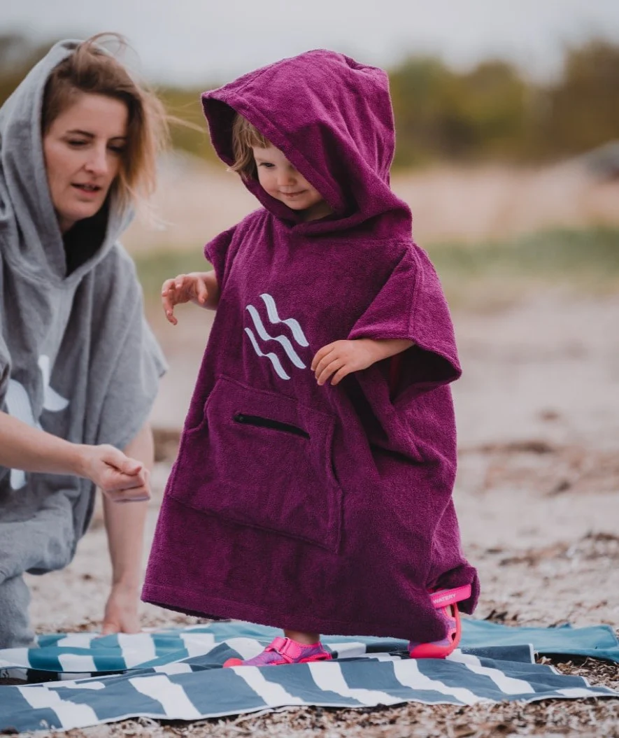 Watery badeponcho til børn - Bomuld - Lilla